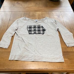 3/4 sleeve Buffalo plaid Iowa top